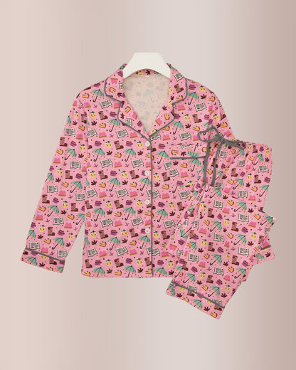 Curvvvy® Long-Sleeved Buttoned Wide-Leg Pajama Set