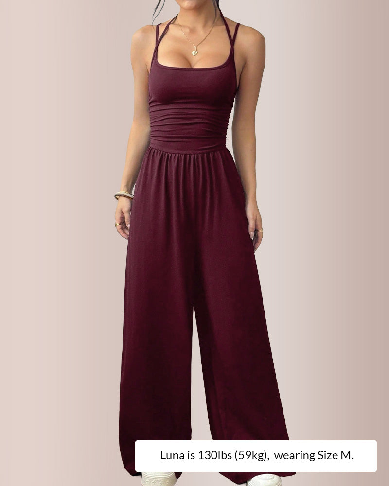 Curvvvy® Women's Sleeveless Halter Jumpsuit