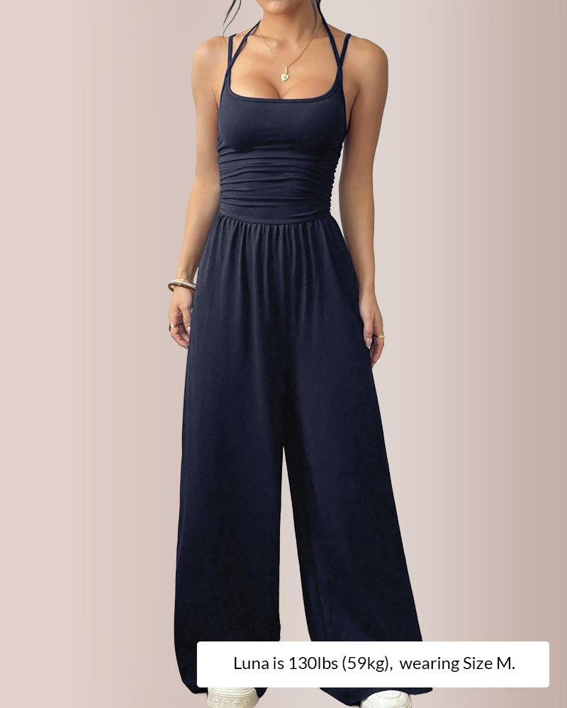 Curvvvy® Women's Sleeveless Halter Jumpsuit