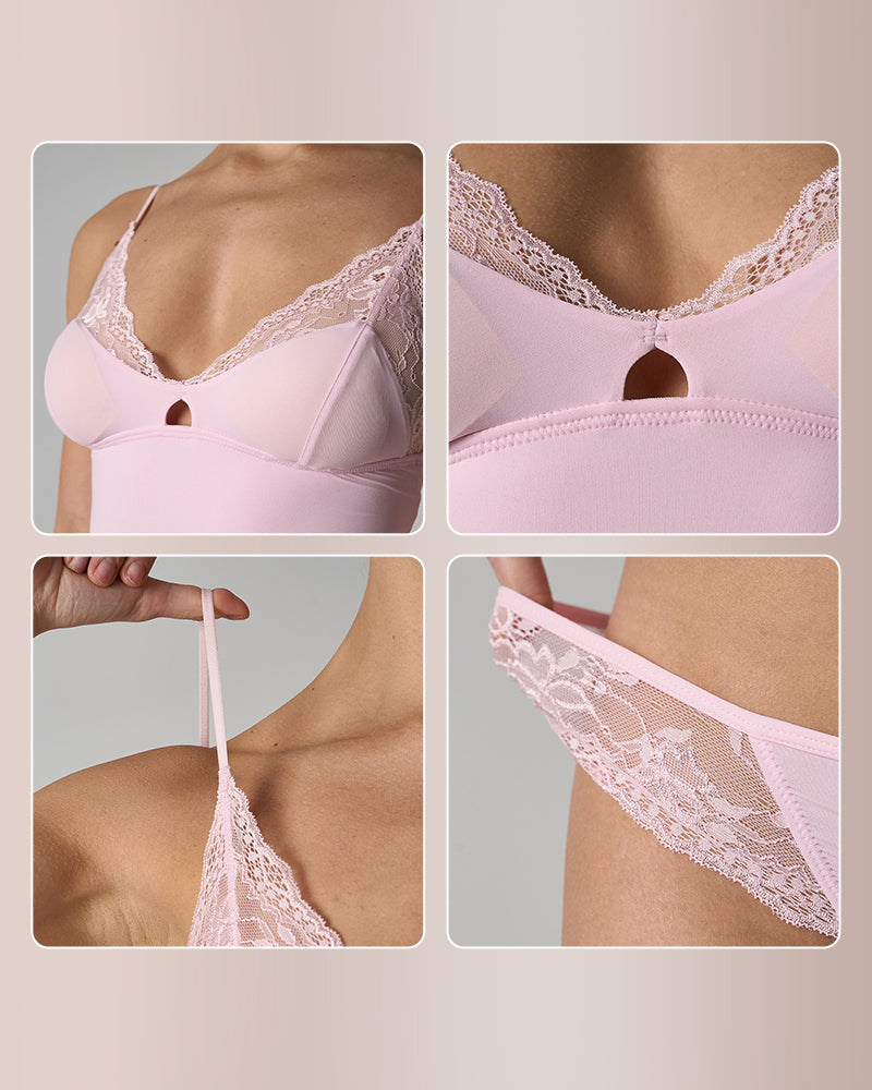 Curvvvy® Lace Padded Triangle Camisole Set