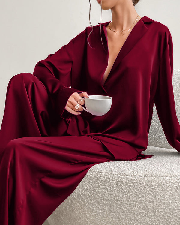 Curvvvy® Summer Faux Silk Pajama Set