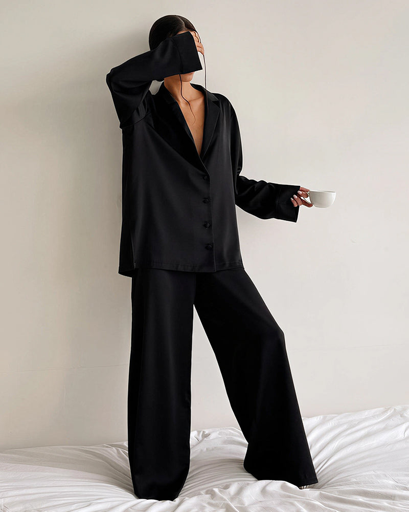 Curvvvy® Summer Faux Silk Pajama Set