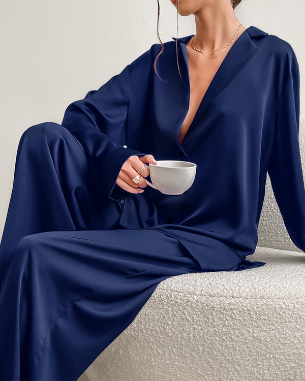 Curvvvy® Summer Faux Silk Pajama Set