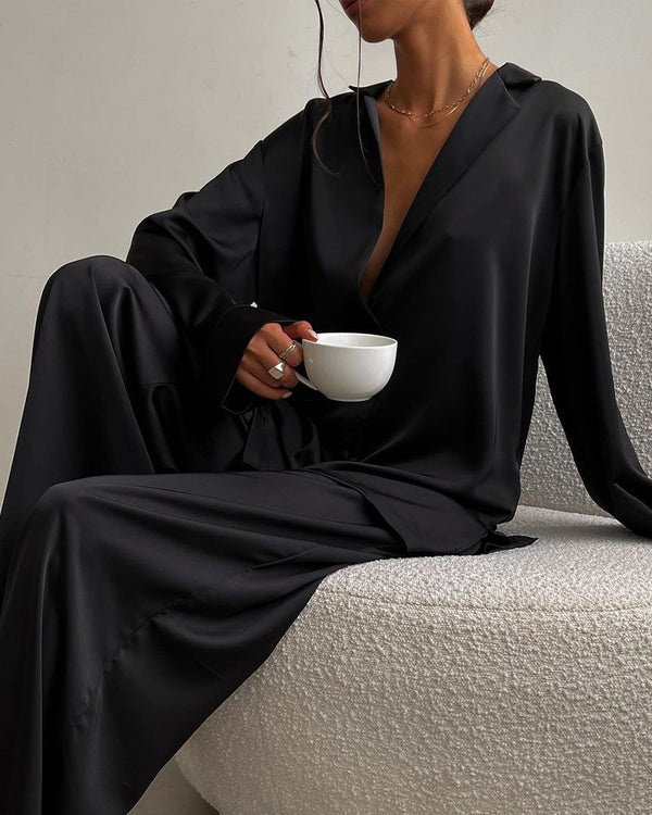 Curvvvy® Summer Faux Silk Pajama Set