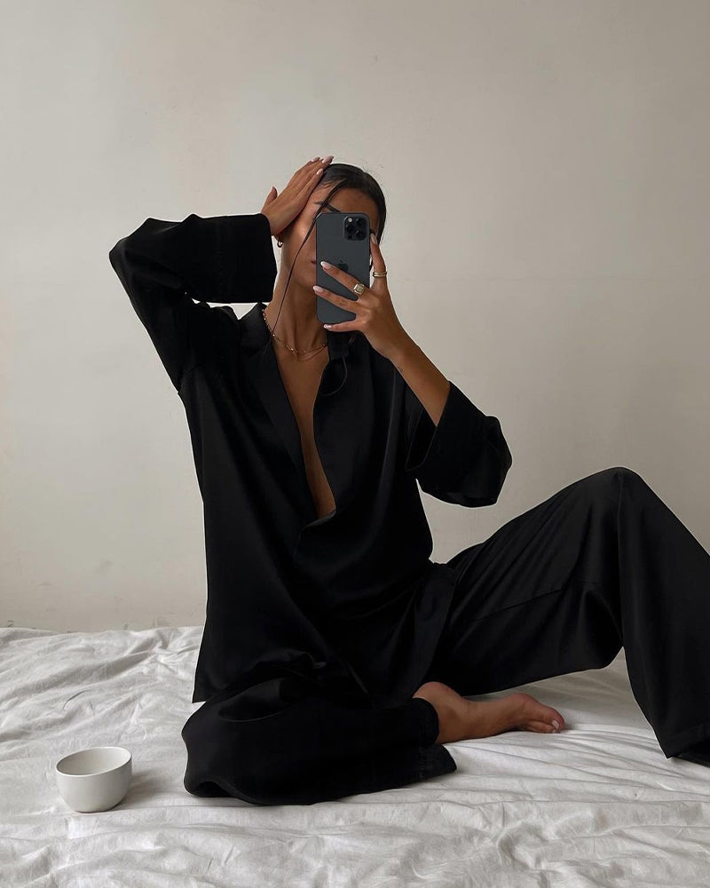 Curvvvy® Summer Faux Silk Pajama Set