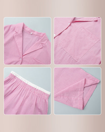 Curvvvy® Classic Gingham Long Sleeve Pajama Set