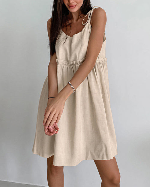 Curvvvy® Effortless Cotton Linen Babydoll Lounge Dress