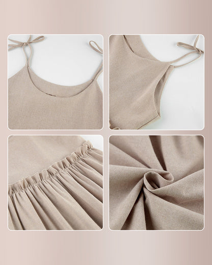 Curvvvy® Effortless Cotton Linen Babydoll Lounge Dress