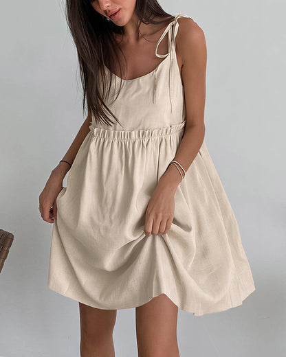 Curvvvy® Effortless Cotton Linen Babydoll Lounge Dress