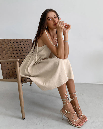 Curvvvy® Effortless Cotton Linen Babydoll Lounge Dress