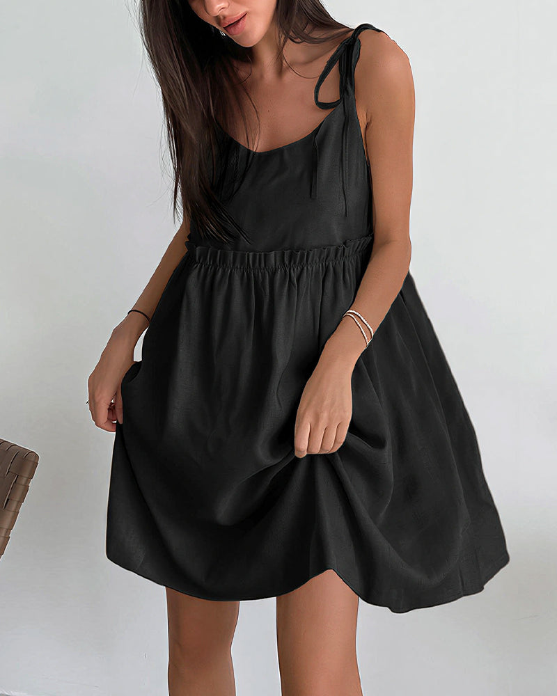 Curvvvy® Effortless Cotton Linen Babydoll Lounge Dress