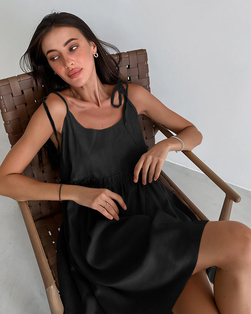 Curvvvy® Effortless Cotton Linen Babydoll Lounge Dress