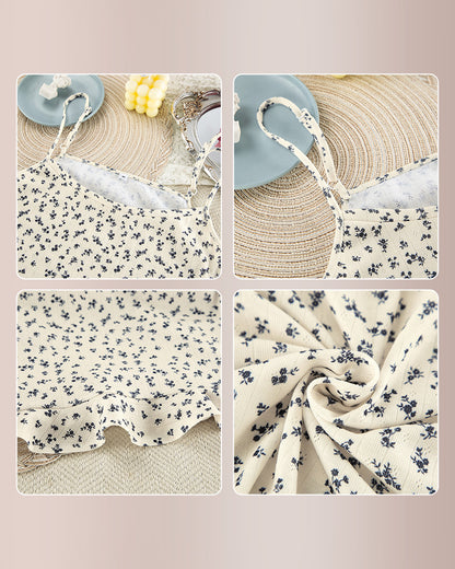 Curvvvy® Floral Jacquard Knit Slip Loungewear Dress