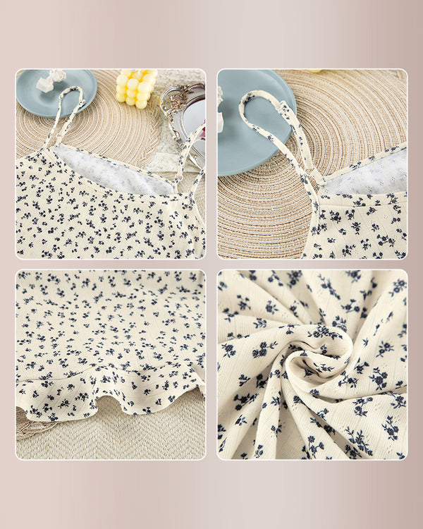 Curvvvy® Floral Jacquard Knit Slip Loungewear Dress