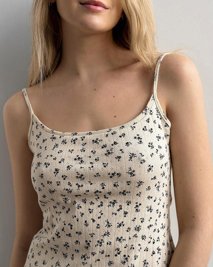 Curvvvy® Floral Jacquard Knit Slip Loungewear Dress