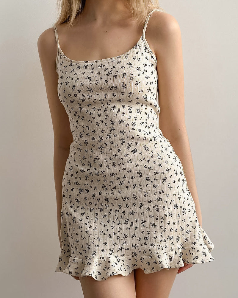 Curvvvy® Floral Jacquard Knit Slip Loungewear Dress