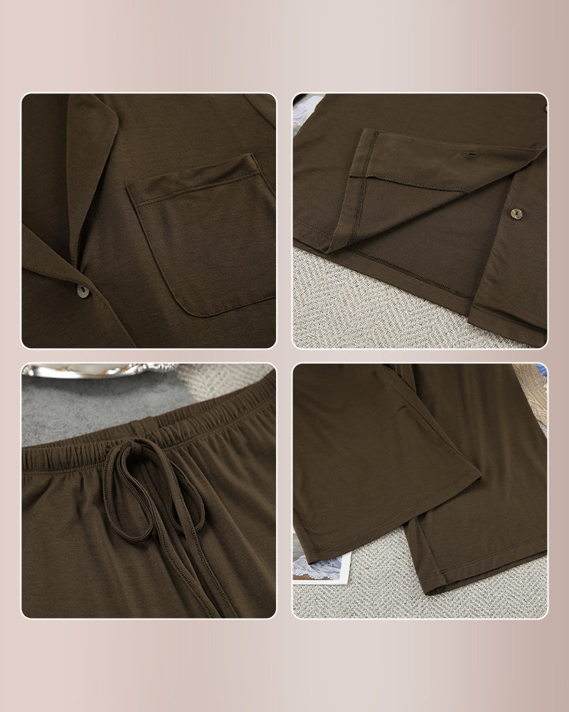 Curvvvy® Cloud-Soft Relaxed Long Sleeve Pajama Set