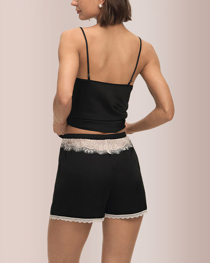 Curvvvy® Silky Dream Lace Cami & Shorts Sleepwear