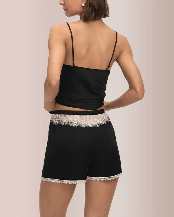 Curvvvy® Silky Dream Lace Cami & Shorts Sleepwear