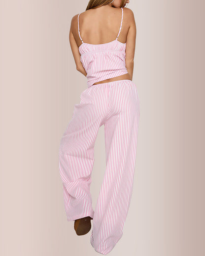 Curvvvy® Striped Cami and Wide Leg Pajama Set