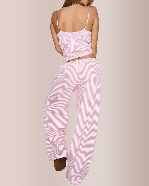 Curvvvy® Striped Cami and Wide Leg Pajama Set