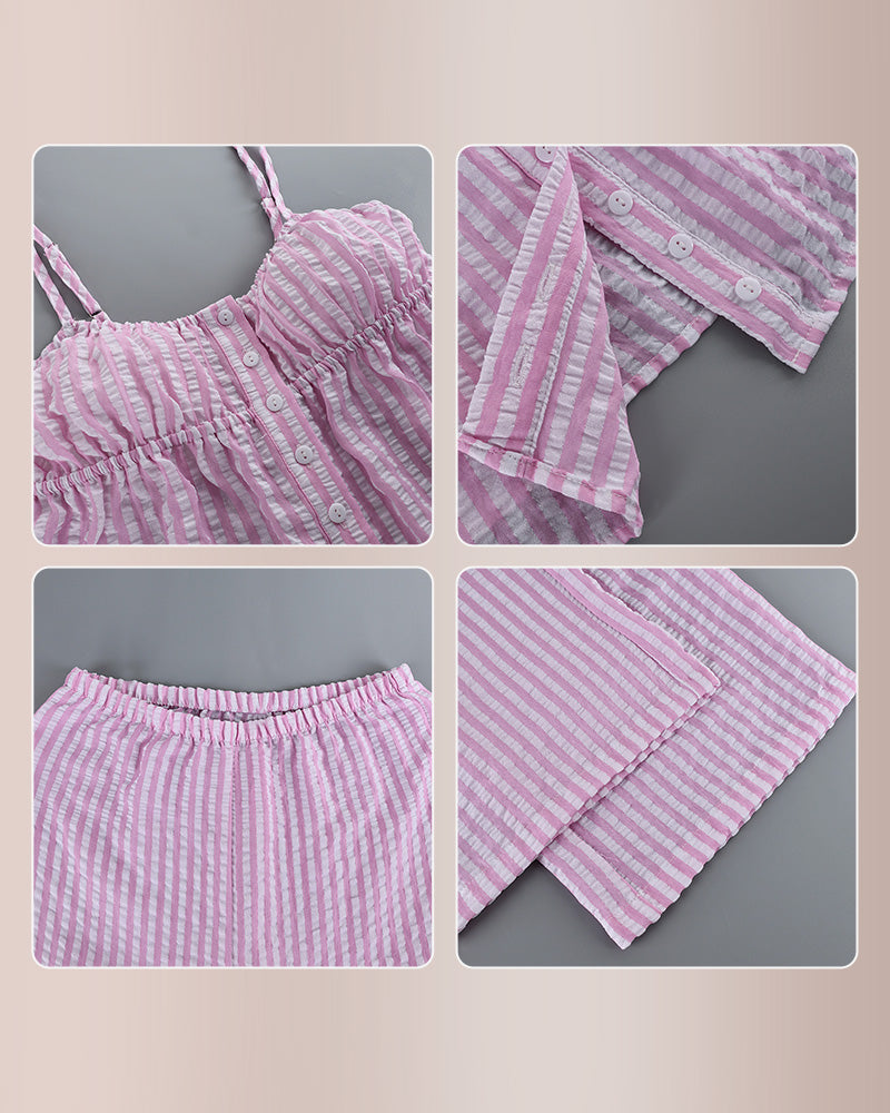 Curvvvy® Striped Cami and Wide Leg Pajama Set