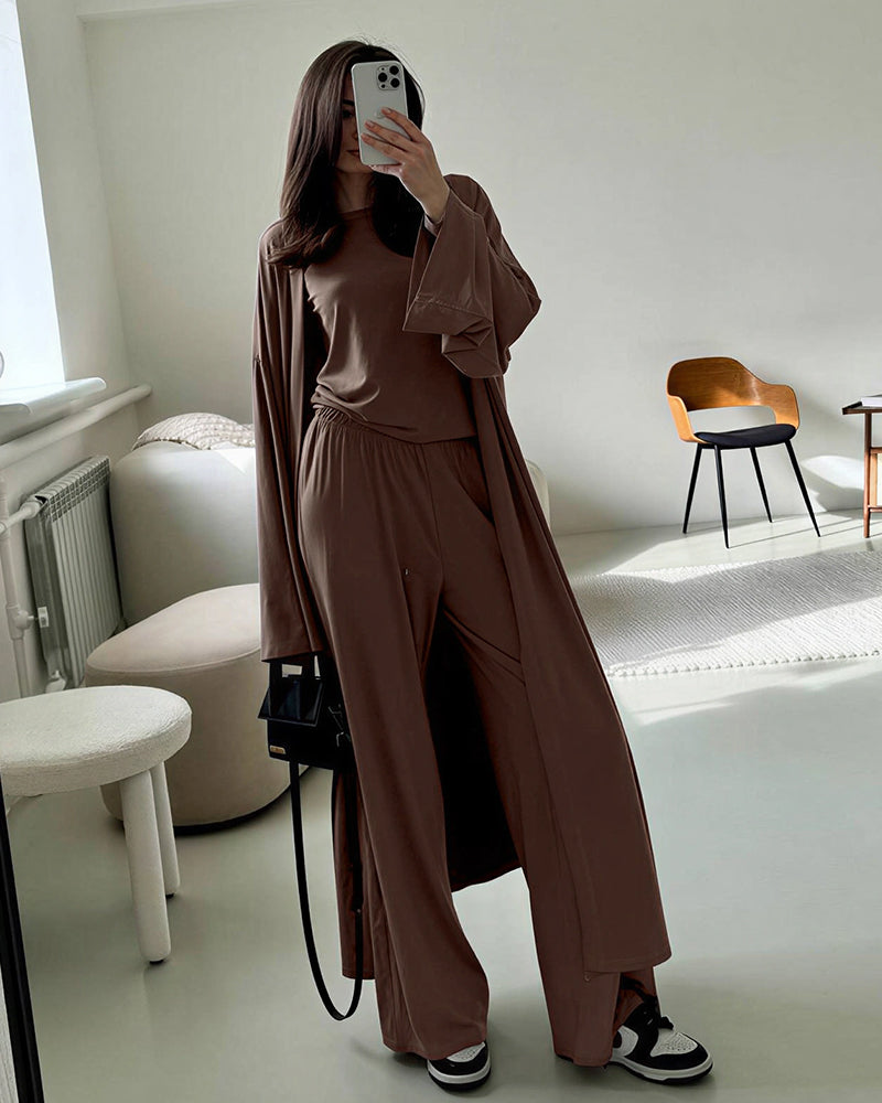 Curvvvy® Effortless Chic 3-Piece Knit Loungewear Set