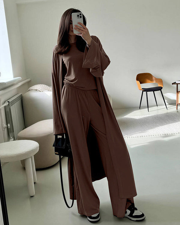 Curvvvy® Effortless Chic 3-Piece Knit Loungewear Set