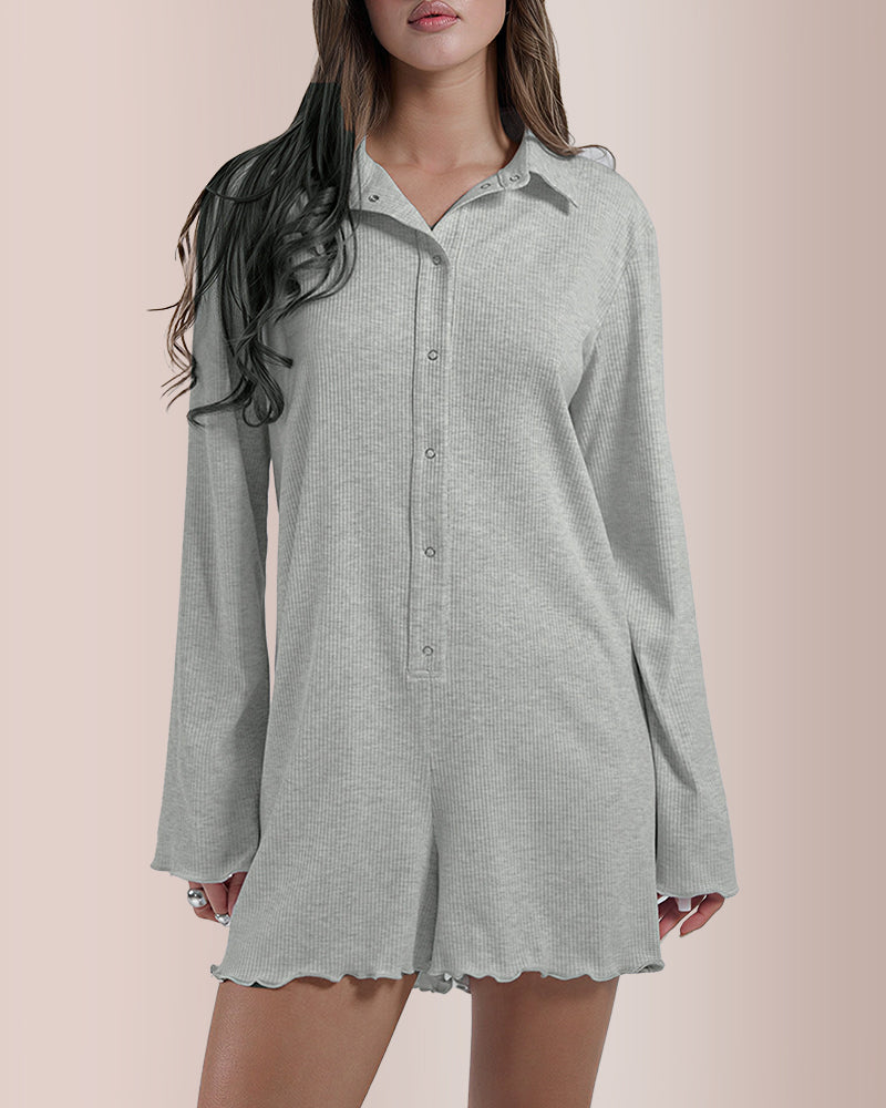 Curvvvy® Fall Knit Cardigan Romper