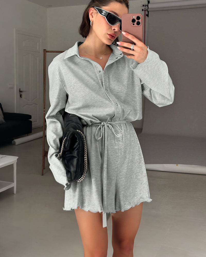 Curvvvy® Fall Knit Cardigan Romper