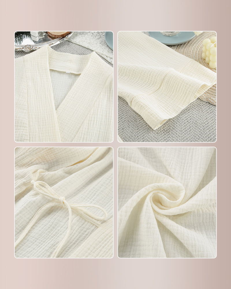 Curvvvy™ The Cloud Cotton Muslin Robe Relaxed Fit Loungewear