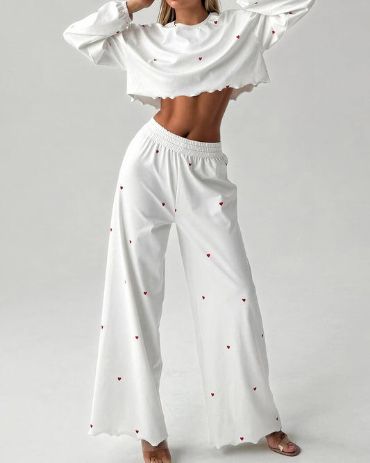 Curvvvy™ Sweetheart Ribbed Knit Loungewear Set