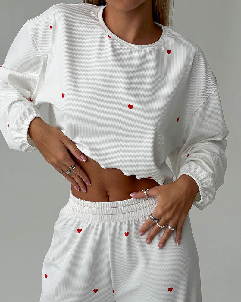 Curvvvy™ Sweetheart Ribbed Knit Loungewear Set