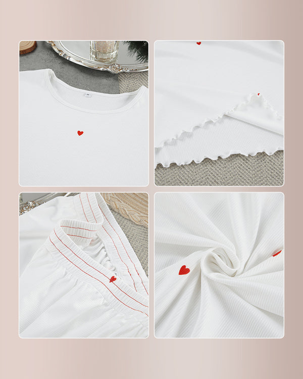 Curvvvy™ Sweetheart Ribbed Knit Loungewear Set