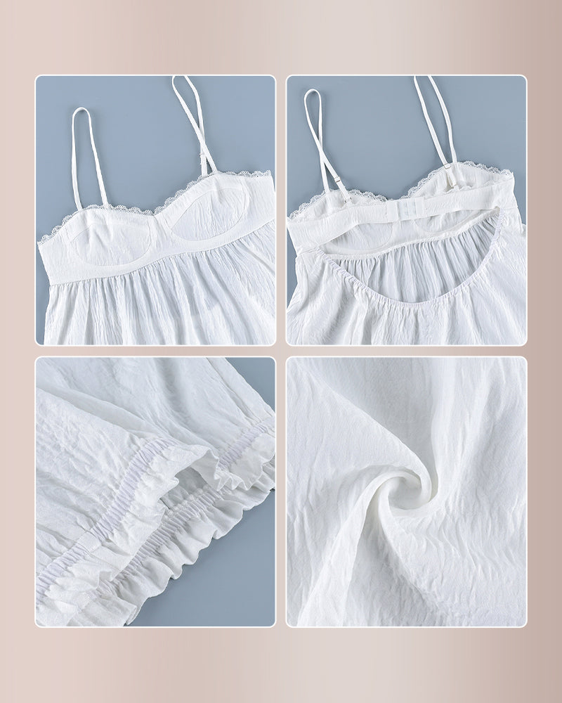Curvvvy™ Romantic Lace Trim Babydoll & Ruffle Bloomer Sleepwear Set