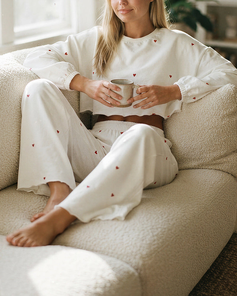 Curvvvy™ Sweetheart Ribbed Knit Loungewear Set