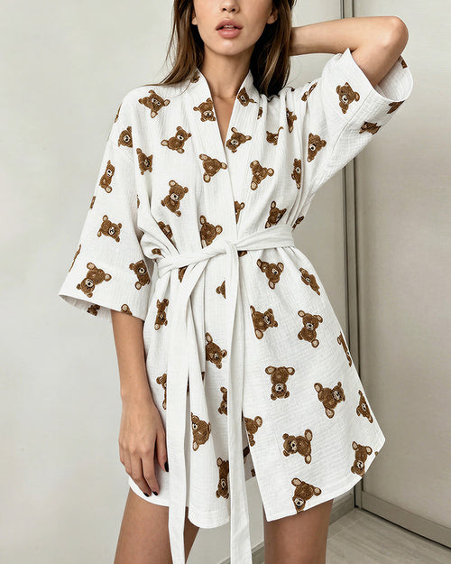 Curvvvy™ Pure Cotton Gauze Relaxed Wrap Robe