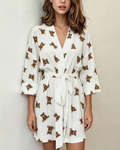 Curvvvy™ Pure Cotton Gauze Relaxed Wrap Robe