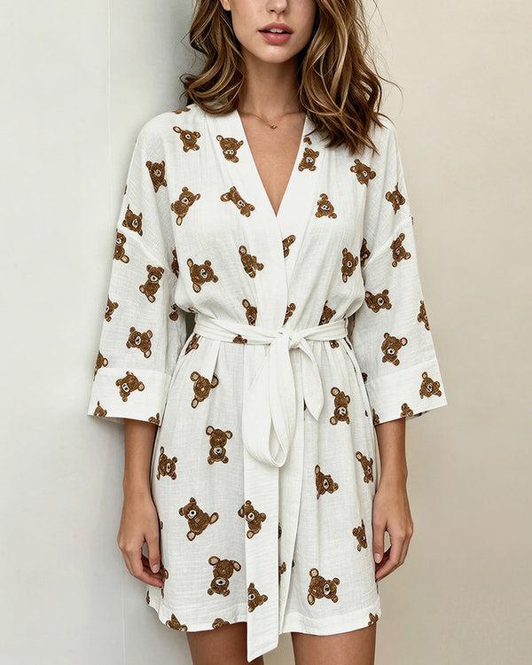 Curvvvy™ Pure Cotton Gauze Relaxed Wrap Robe