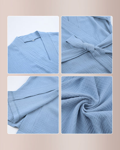Curvvvy™ Pure Cotton Gauze Relaxed Wrap Robe