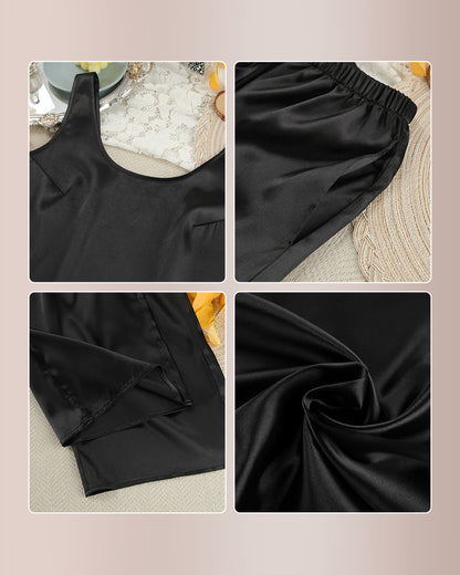 Curvvvy™ Midnight Elegance Silky Satin Lounge Set