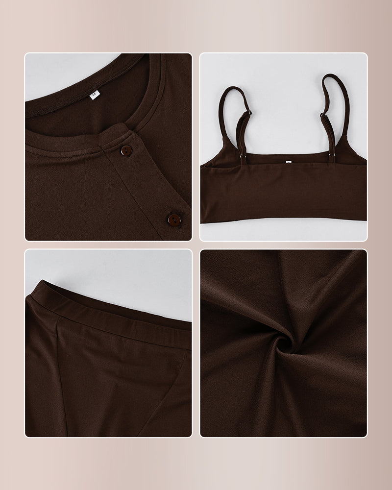 Curvvvy™ 3-Piece Ribbed Knit Lounge Set