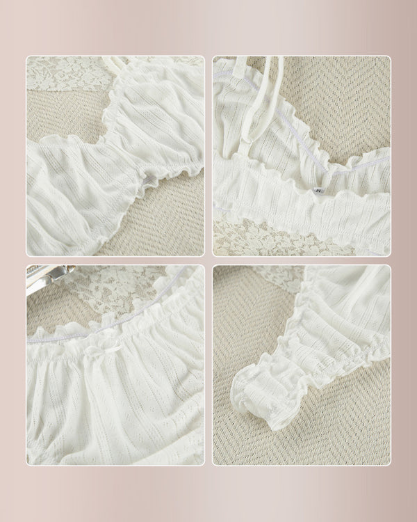 Curvvvy™ Cloud-Knit Ruched Cami & Short Sleepwear Set