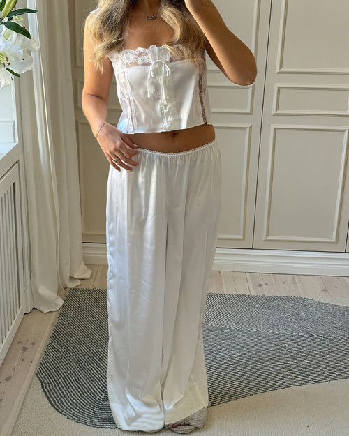 Curvvvy™ Silky Lace Cami & Wide-Leg Pants Two-Piece Lounge Set