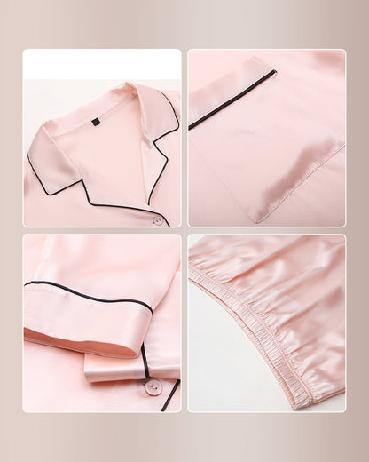Curvvvy™ Classic 100% Mulberry Silk Pajama Set - Long Sleeve Loungewear
