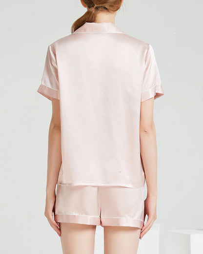 Curvvvy™ 100% Mulberry Silk Short Sleeve Pajama Set