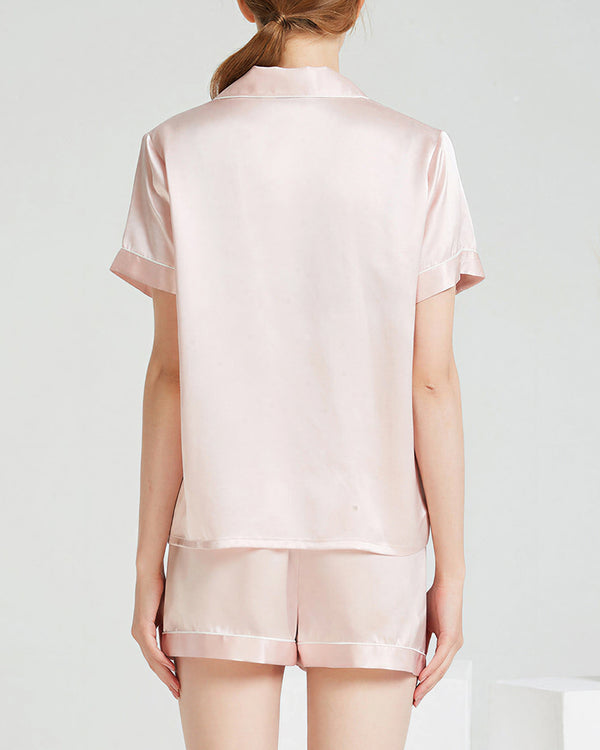 Curvvvy™ 100% Mulberry Silk Short Sleeve Pajama Set