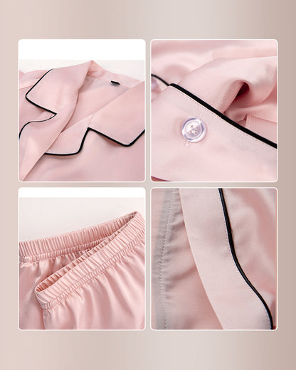 Curvvvy™ 100% Mulberry Silk Short Sleeve Pajama Set
