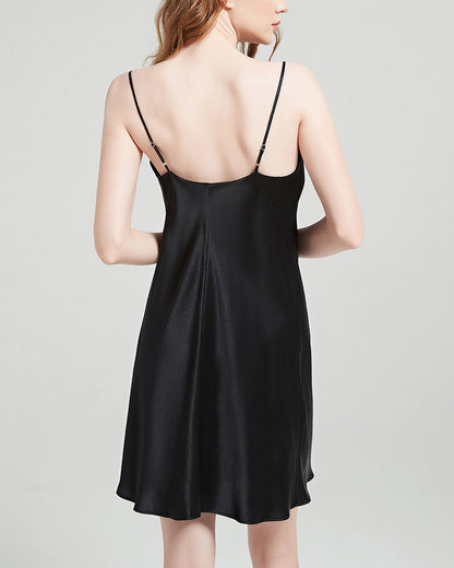 Curvvvy™ 100% Mulberry Silk Cowl Neck Slip Dress