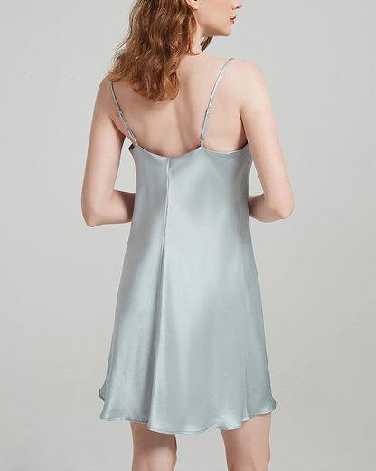 Curvvvy™ 100% Mulberry Silk Cowl Neck Slip Dress